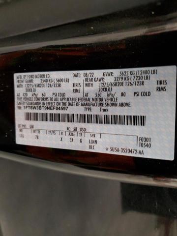 2022 Ford F350 Super Duty VIN: 1FT8W3BT9NEF04597 Lot: 53973384