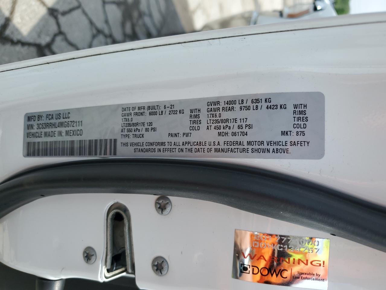 3C63RRHL4MG672111 2021 Ram 3500 Big Horn