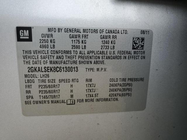 2012 GMC Terrain Sle VIN: 2GKALSEK8C6130013 Lot: 55904134