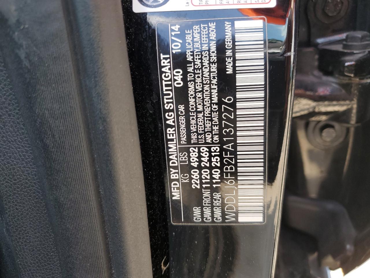 WDDLJ6FB2FA137276 2015 Mercedes-Benz Cls 400