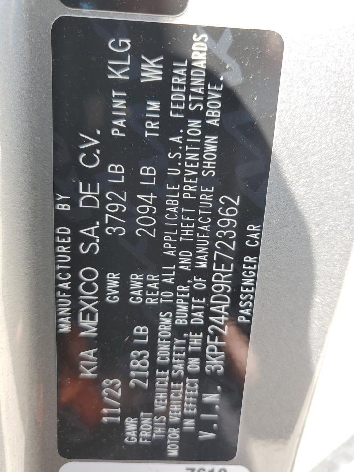 3KPF24AD9RE723962 2024 Kia Forte Lx