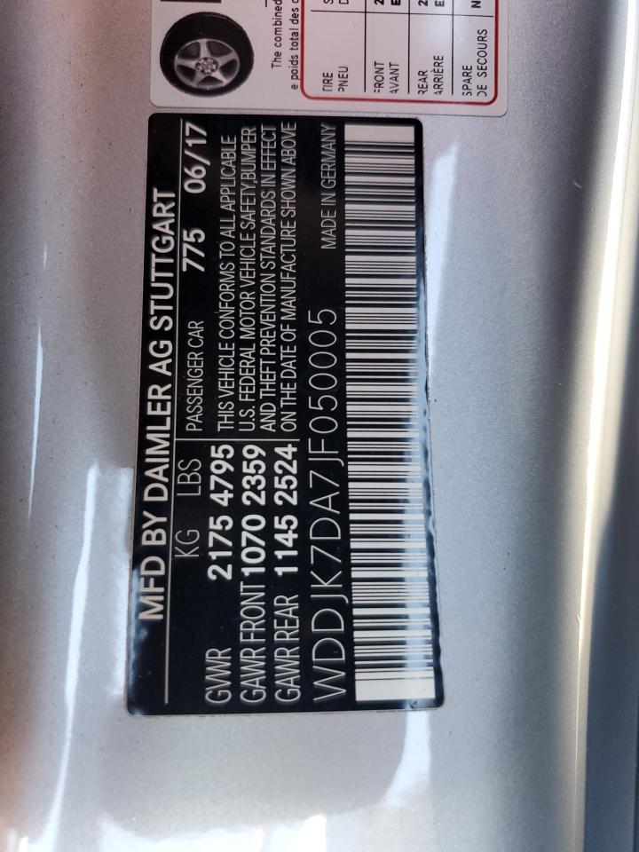 WDDJK7DA7JF050005 2018 Mercedes-Benz Sl 550