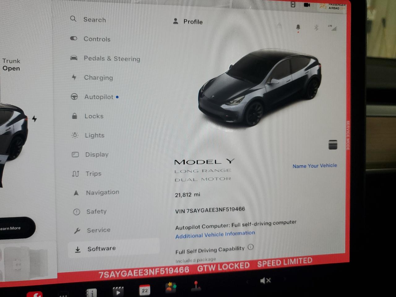 7SAYGAEE3NF519466 2022 Tesla Model Y