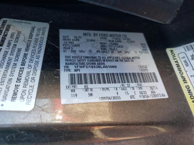 2008 Ford Expedition Eddie Bauer VIN: 1FMFU18538LA01069 Lot: 56483564