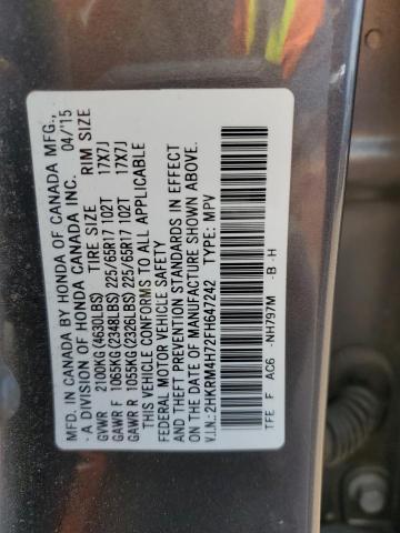 2015 Honda Cr-V Exl VIN: 2HKRM4H72FH647242 Lot: 56514924