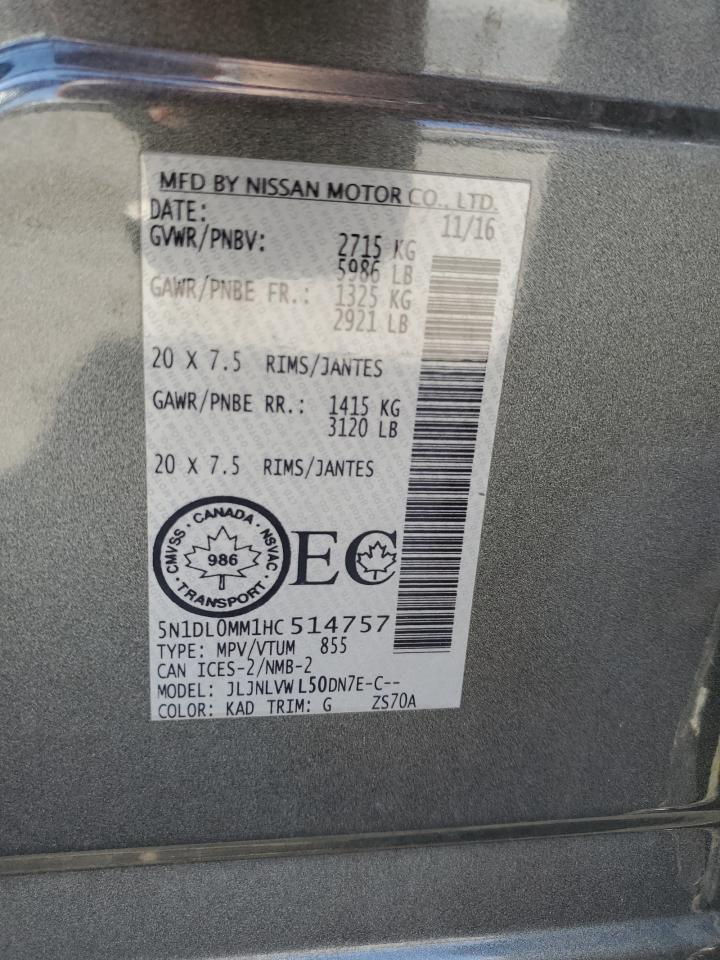 5N1DL0MM1HC514757 2017 Infiniti Qx60