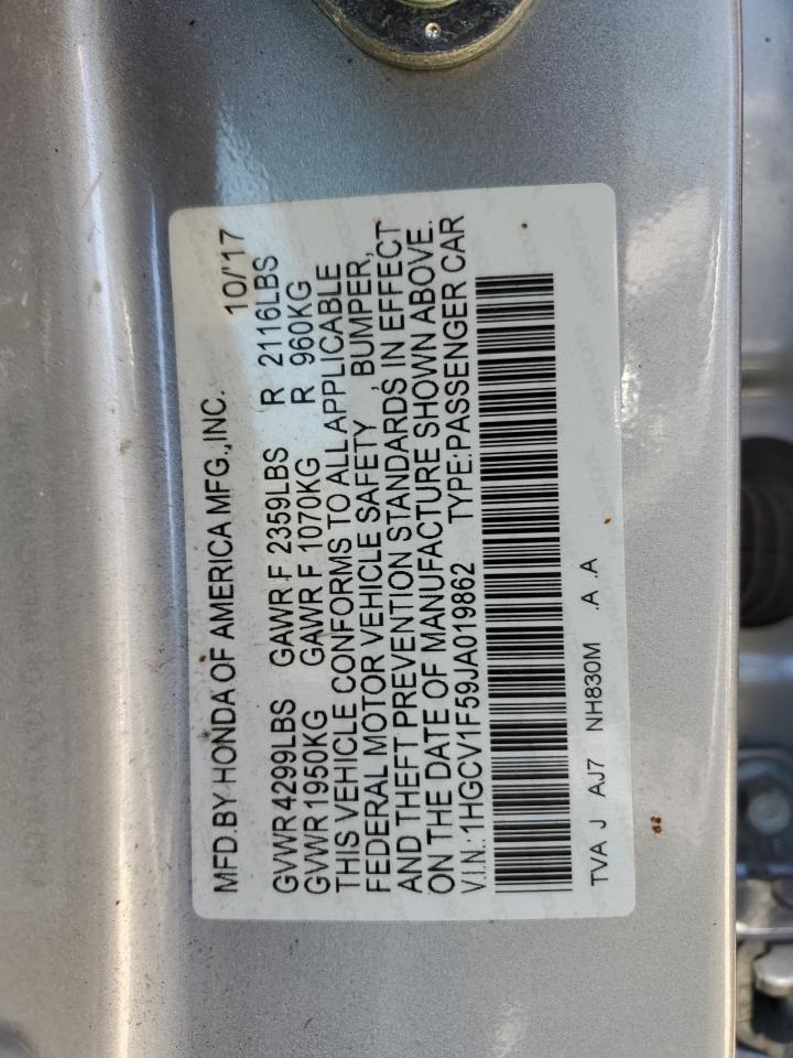 1HGCV1F59JA019862 2018 Honda Accord Exl