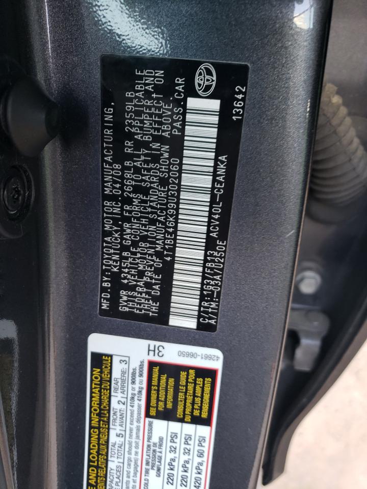 4T1BE46K99U302060 2009 Toyota Camry Base