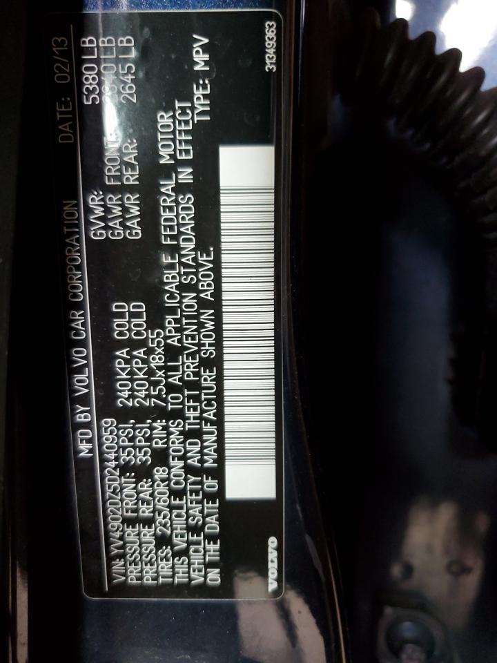 YV4902DZ5D2440959 2013 Volvo Xc60 T6