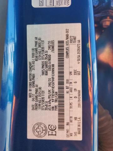 2017 Ford F150 Supercrew VIN: 1FTEW1EG7HFC09938 Lot: 54895504