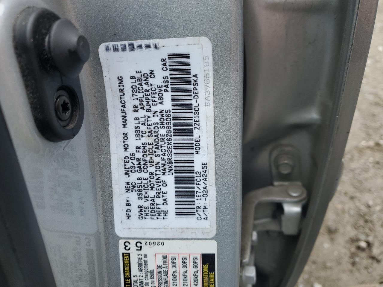 1NXBR32EX6Z689065 2006 Toyota Corolla Ce