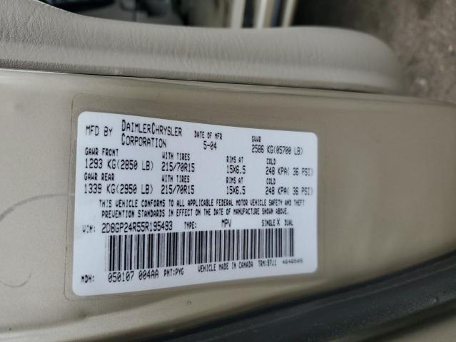 2005 Dodge Grand Caravan Se VIN: 2D8GP24R55R195493 Lot: 53464784