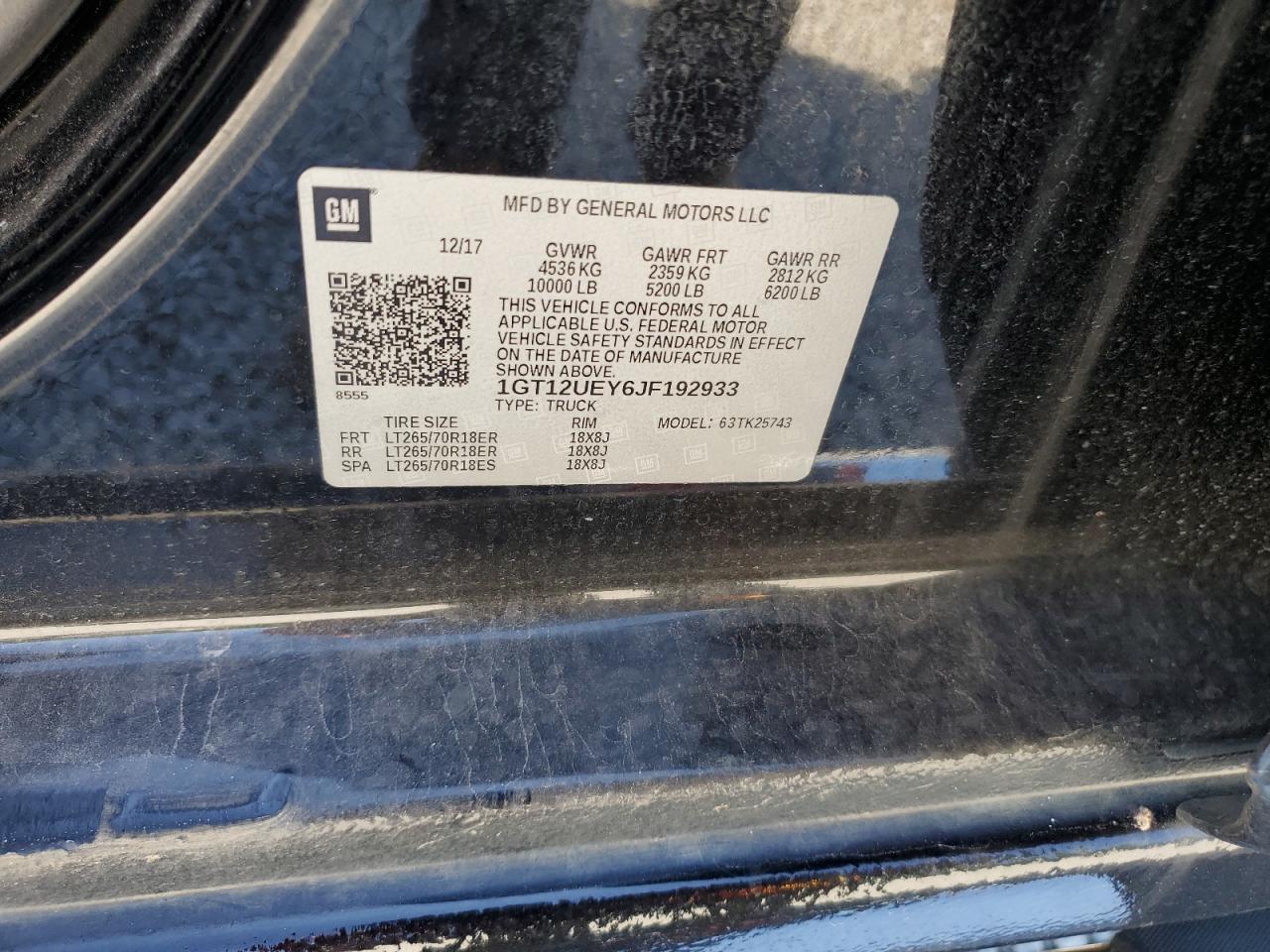 1GT12UEY6JF192933 2018 GMC Sierra K2500 Denali