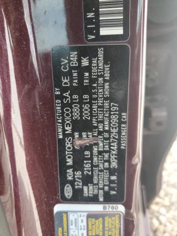 2017 Kia Forte Lx VIN: 3KPFK4A72HE098197 Lot: 54612204