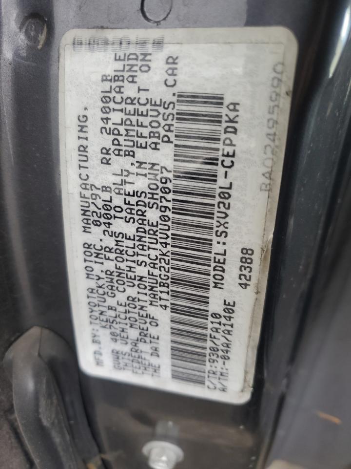 4T1BG22K4VU097097 1997 Toyota Camry Ce