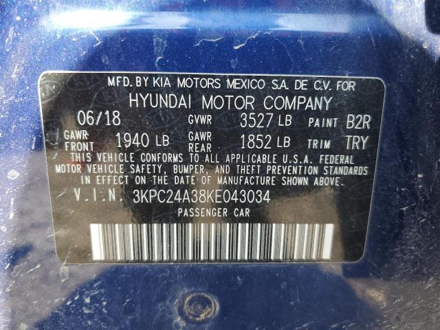 2019 Hyundai Accent Se VIN: 3KPC24A38KE043034 Lot: 55034004