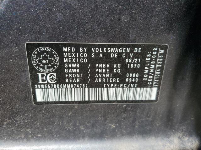 2021 Volkswagen Jetta Sel VIN: 3VWE57BU6MM074782 Lot: 56041904