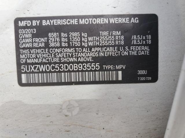 VIN 5UXZW0C53D0B93555 2013 BMW X5, Xdrive35D no.12