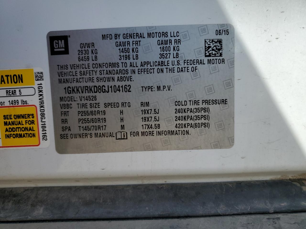 1GKKVRKD8GJ104162 2016 GMC Acadia Slt-1