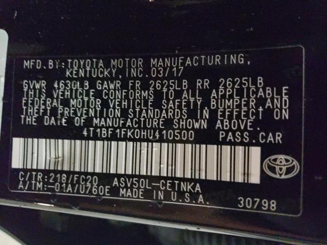 2017 TOYOTA CAMRY LE - 4T1BF1FK0HU410500