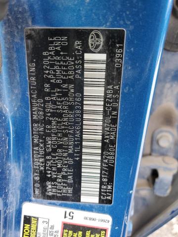 2020 TOYOTA CAMRY LE - 4T1L11AK6LU383760