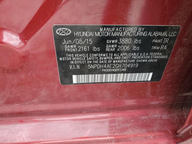 5NPDH4AE2GH704919 2016 HYUNDAI ELANTRA - Image 13