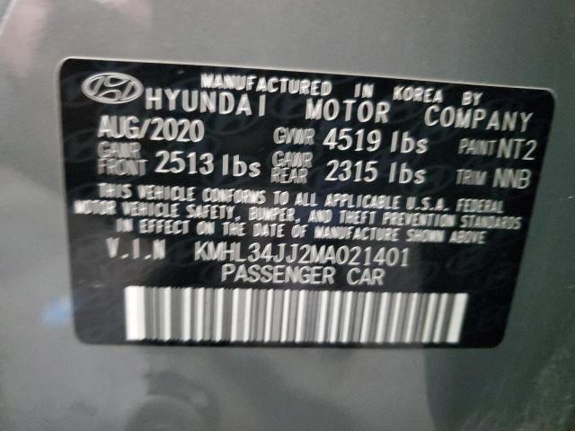 2021 Hyundai Sonata Hybrid VIN: KMHL34JJ2MA021401 Lot: 53442794