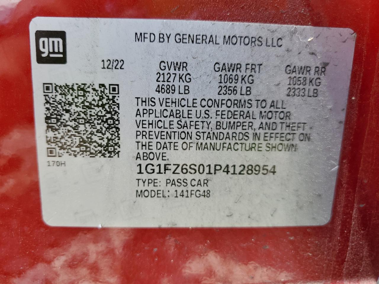 1G1FZ6S01P4128954 2023 Chevrolet Bolt Euv Premier