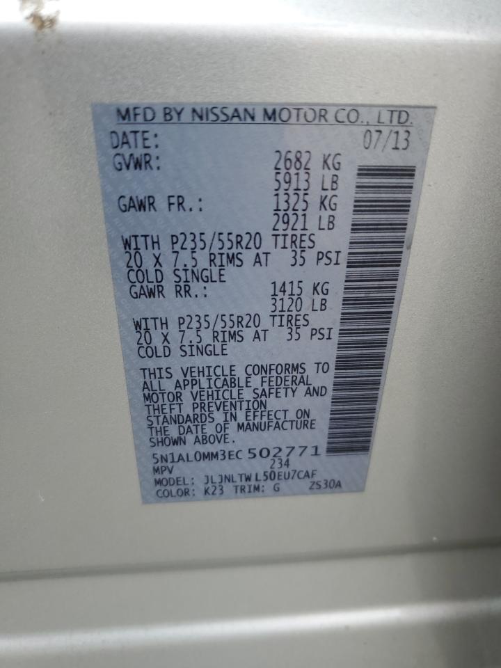 5N1AL0MM3EC502771 2014 Infiniti Qx60