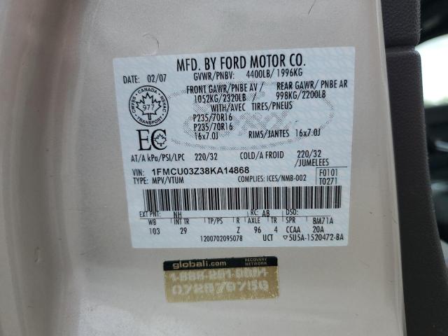 2008 Ford Escape Xlt VIN: 1FMCU03Z38KA14868 Lot: 53160464