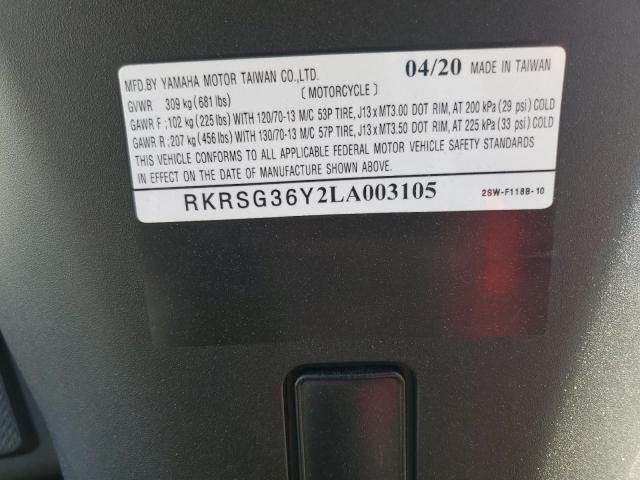 2020 YAMAHA XC155 RKRSG36Y2LA003105