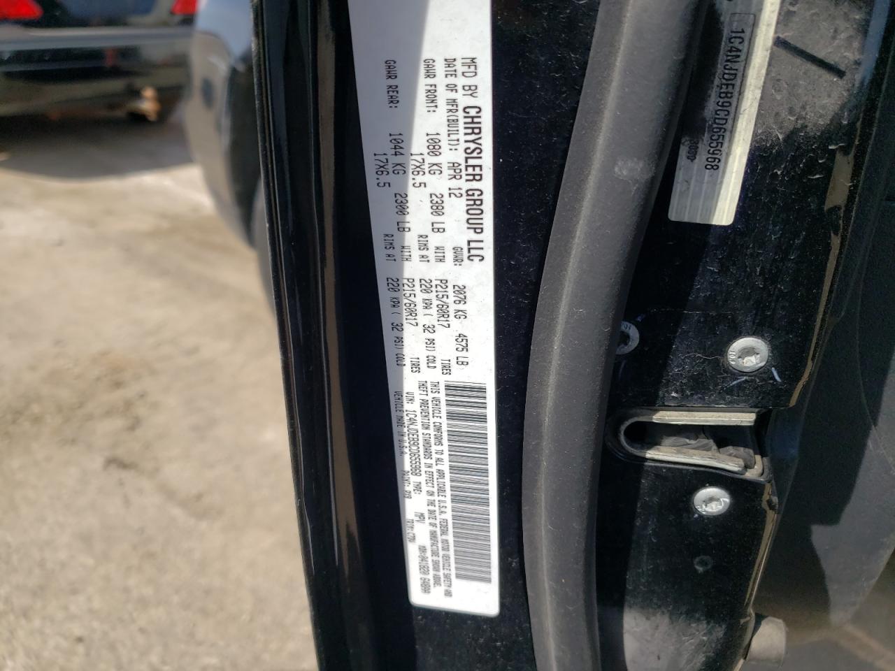 1C4NJDEB9CD655968 2012 Jeep Compass Latitude