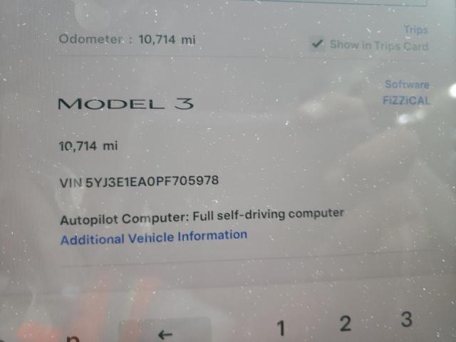 5YJ3E1EA0PF705978 2020 Tesla Model 3