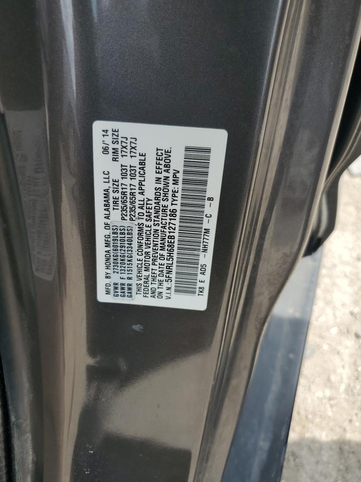 5FNRL5H68EB127186 2014 Honda Odyssey Exl