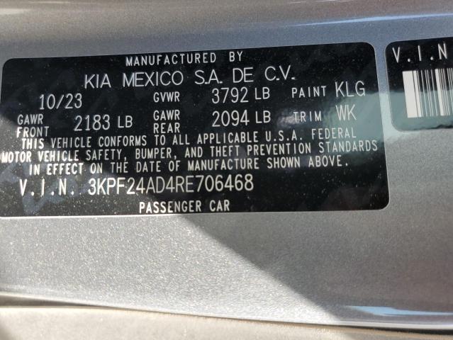 2024 Kia Forte Lx VIN: 3KPF24AD4RE706468 Lot: 55639454