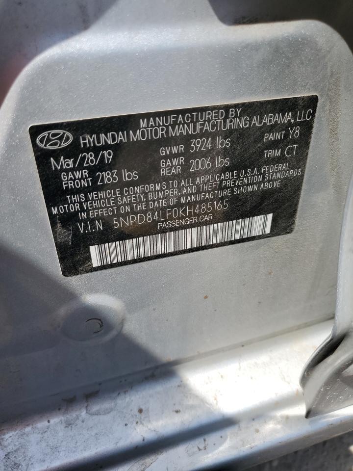 5NPD84LF0KH485165 2019 Hyundai Elantra Sel