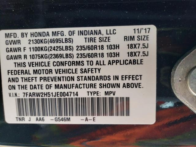 2018 Honda Cr-V Ex VIN: 7FARW2H51JE004714 Lot: 53424974