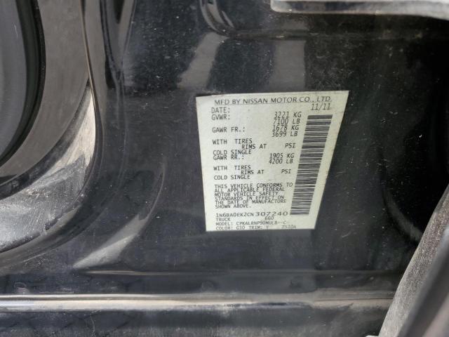 2012 Nissan Titan S VIN: 1N6BA0EK2CN307240 Lot: 54501624