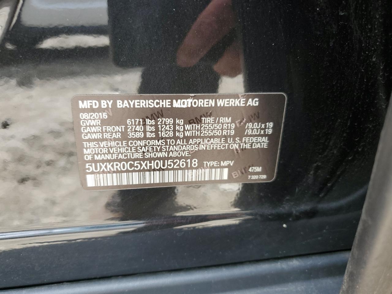 5UXKR0C5XH0U52618 2017 BMW X5 xDrive35I