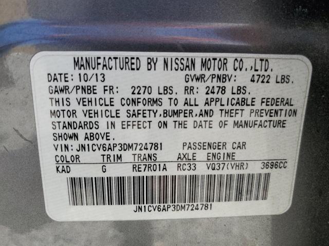 2013 Infiniti G37 Base VIN: JN1CV6AP3DM724781 Lot: 55642944