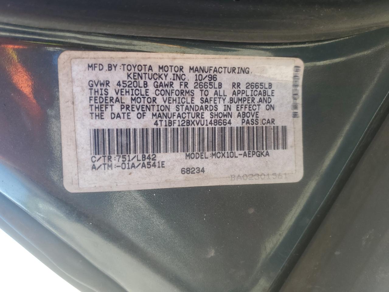 4T1BF12BXVU148664 1997 Toyota Avalon Xl