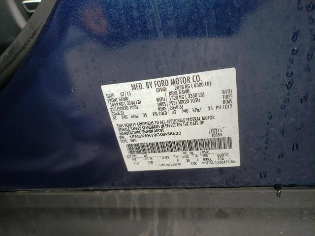 2016 Ford Explorer Platinum VIN: 1FM5K8HT9GGA56528 Lot: 56852324