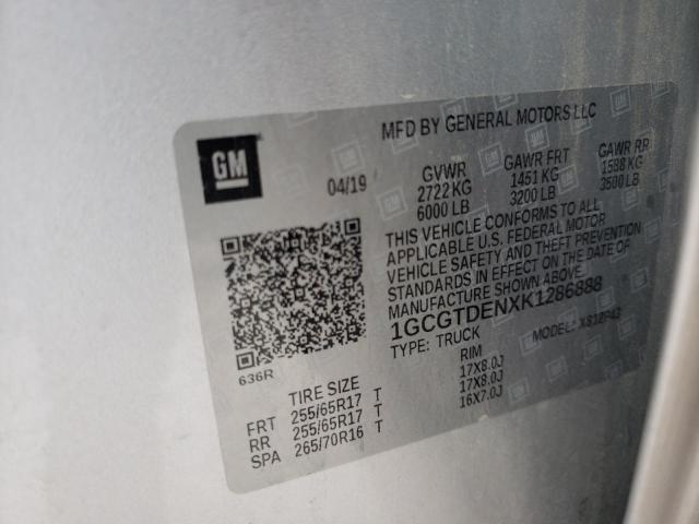 2019 Chevrolet Colorado Z71 VIN: 1GCGTDENXK1286888 Lot: 56320454