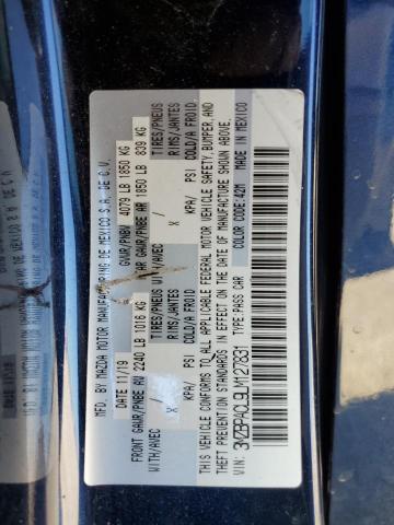 2020 Mazda 3 Select VIN: 3MZBPACL9LM127831 Lot: 54827344