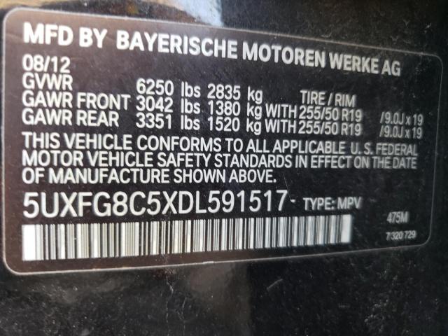 2013 BMW X6 xDrive50I VIN: 5UXFG8C5XDL591517 Lot: 55012304