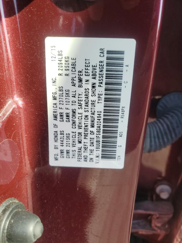 19UUB1F58GA004940 2016 Acura Tlx Tech