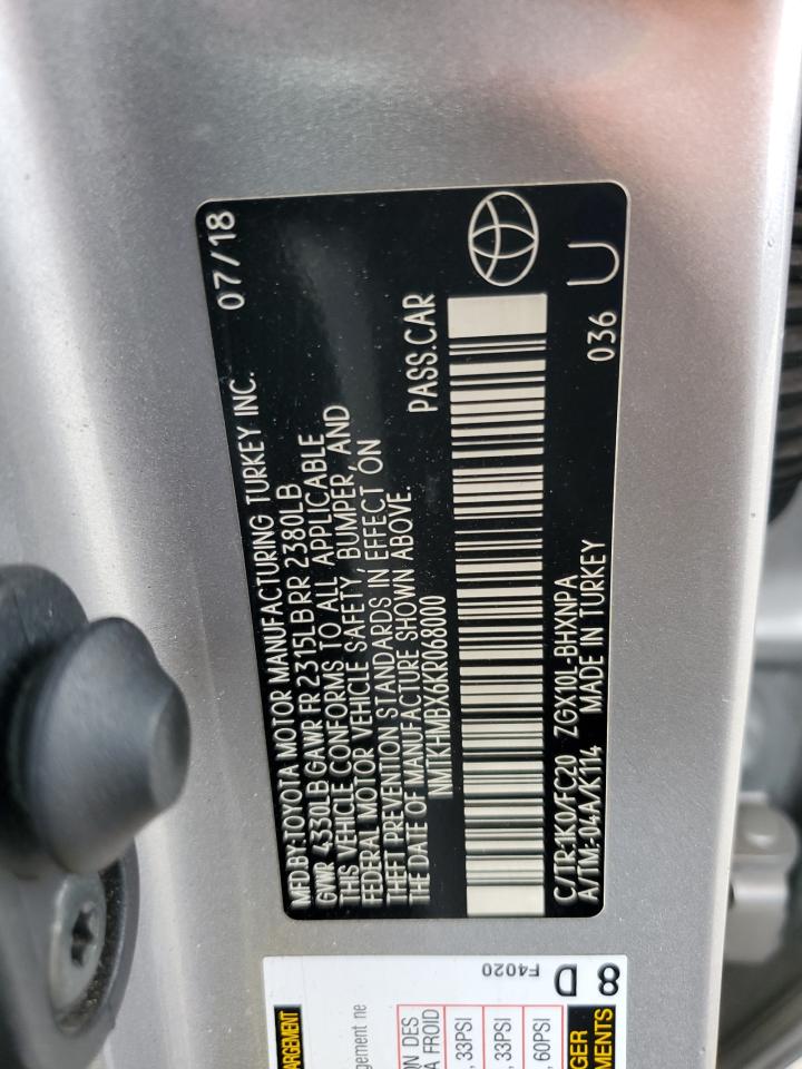 NMTKHMBX6KR068000 2019 Toyota C-Hr Xle