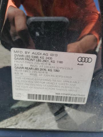 2013 Audi Q5 Premium VIN: WA1CFAFP0DA078486 Lot: 56222034