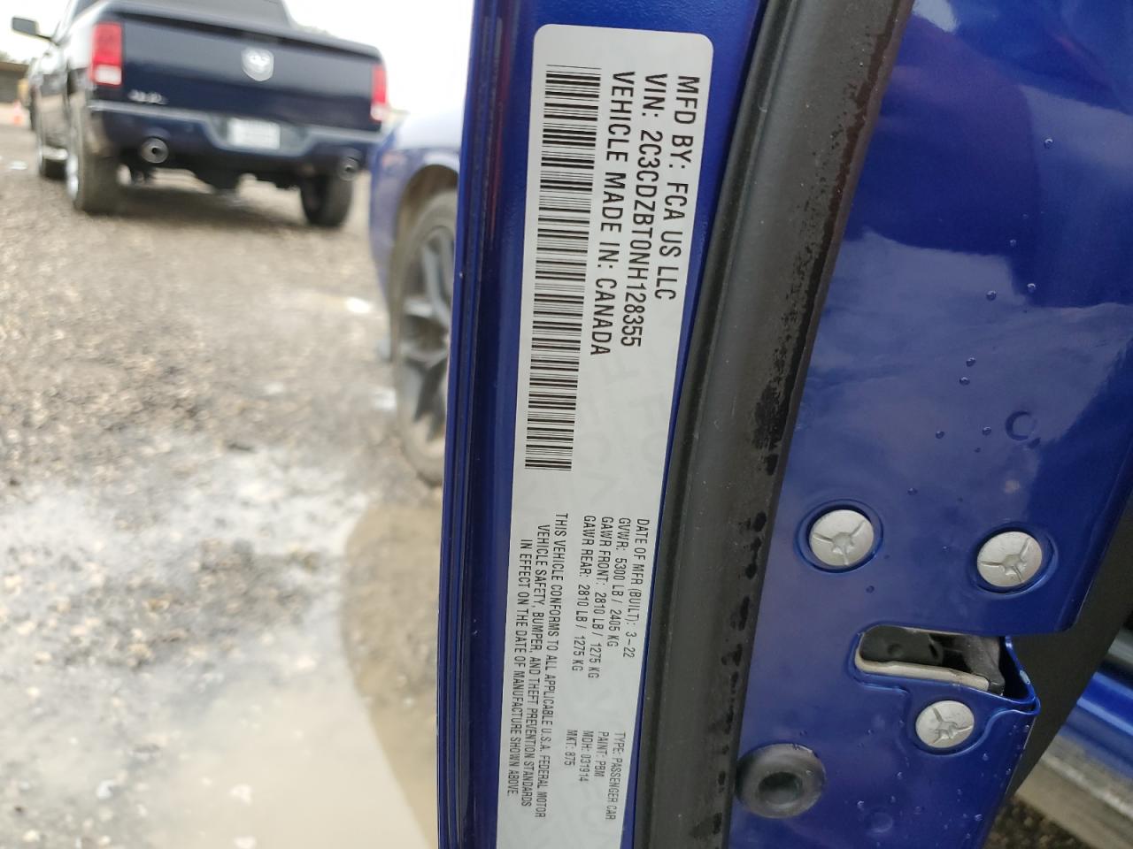 2C3CDZBT0NH128355 2022 Dodge Challenger R/T