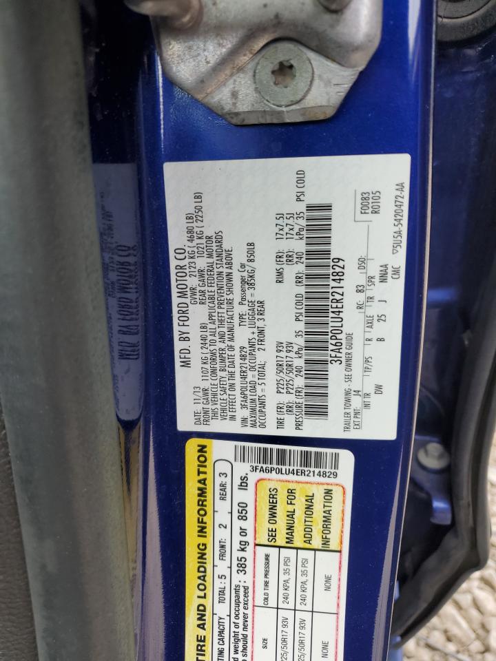 3FA6P0LU4ER214829 2014 Ford Fusion Se Hybrid